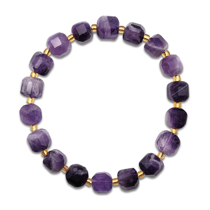 Dream Amethyst Tooth Cube Bracelet
